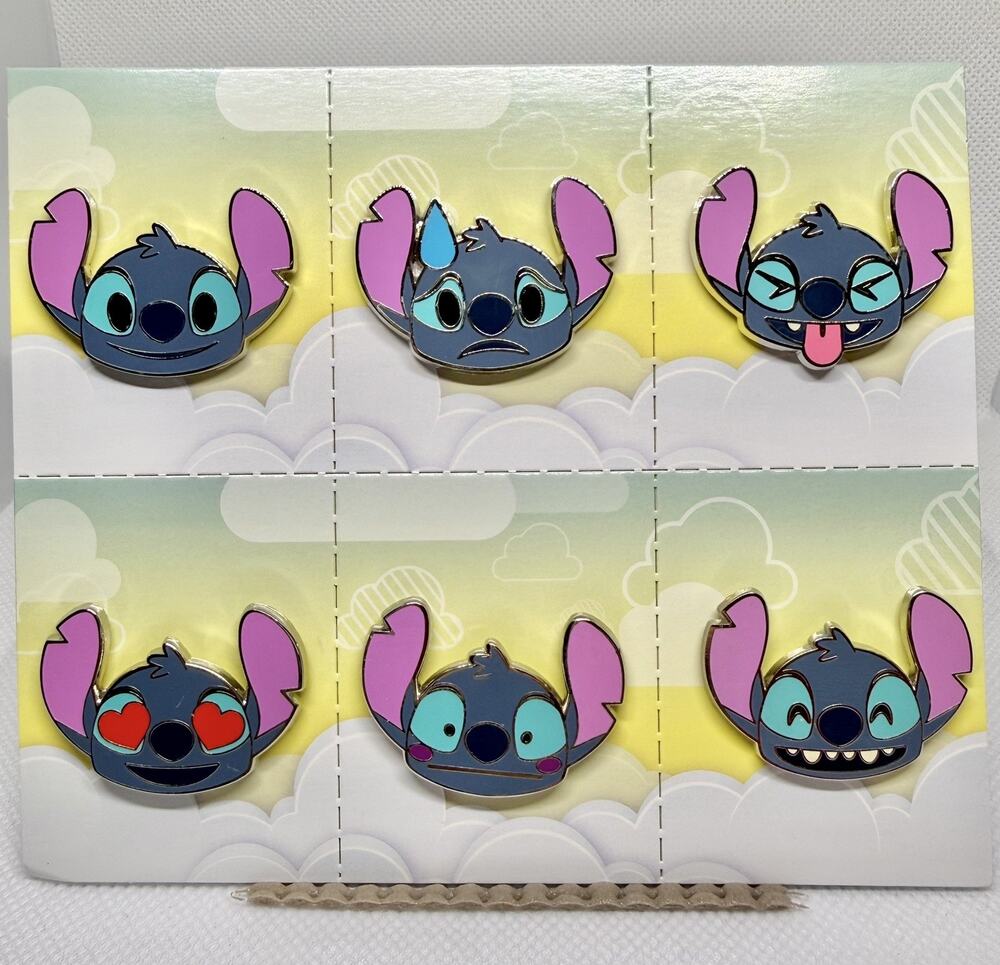 Disney Pins 6-piece Stitch Emoji Set